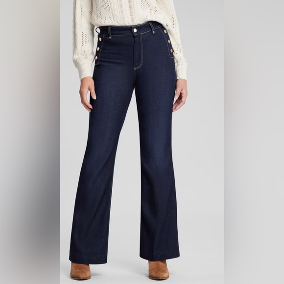 Guess Eco Faye Sailor Flared side button lefty indigo jeans
size 28x32 brand new - Picture 14 of 17